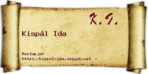 Kispál Ida névjegykártya